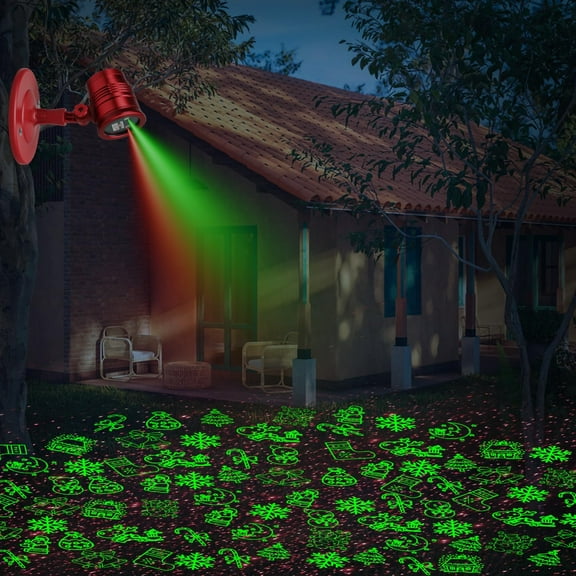 FGERFE-Christmas Lights Laser Projector with Remote Control, Christmas Decorations Outdoor, Decorative Lights Projector for Christmas, Yard, Patio, Party, New Year