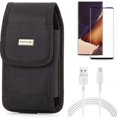 thumbnail image 1 of Case Belt Clip & 10ft USB-C Cable & Screen Protector for Samsung Galaxy Note 20 Ultra (6.9") - Combo with Swivel Holster & Type-C Charger Cord & Tempered Glass (Fingerprint Unlock), 1 of 14