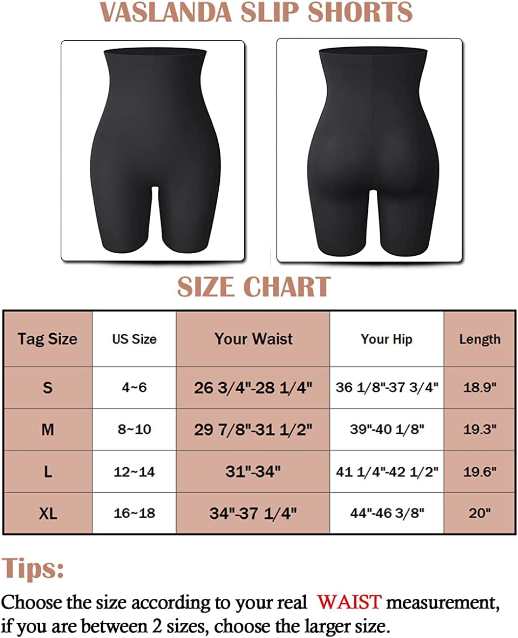 VASLANDA Women Premium Compression Tummy Control Shapewear Shorts Seamless  High Waist Shaping Underwear No Panty Line 