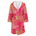 thumbnail image 4 of Women's Fleece Plush Robe Long Warm Plush Bathrobe Loungewear Jacket Printed Comfort Robe, 4 of 5