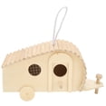 thumbnail image 4 of Casa para pájaros colgante, casa para pájaros de madera, casa para pájaros con forma de carruaje, artesanías, casa para pájaros de madera, características líderes en su clase, 4 of 12