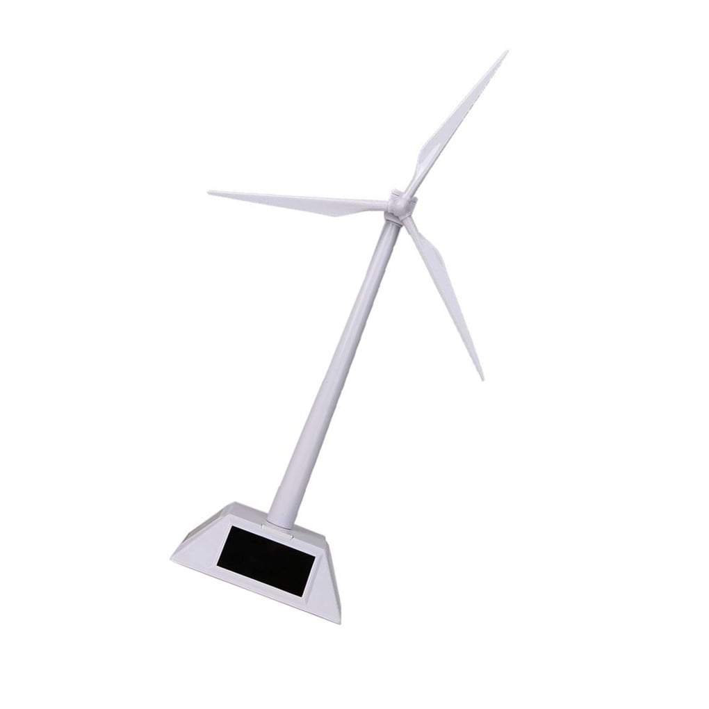 Desktop Model-Solar Powered Windmills/Wind Turbine&ABS Plastics White N#S7 