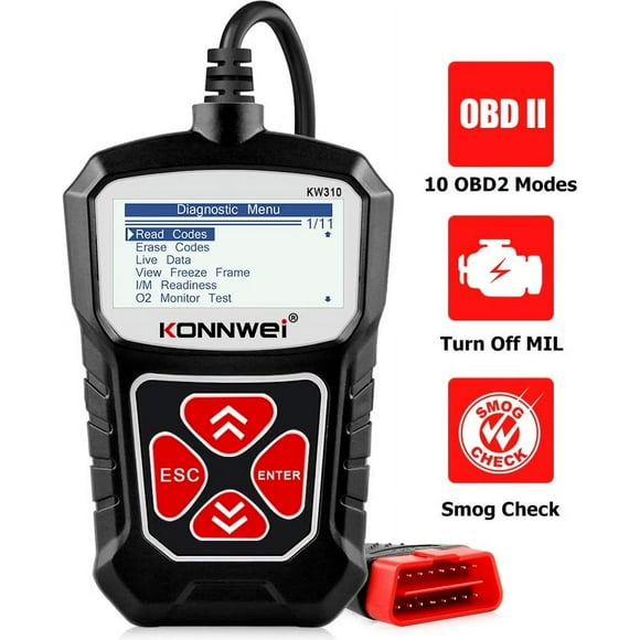 KONNWEI KW310 OBD2 Scanner Car Code Reader Full OBDII Functions, Black