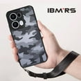 thumbnail image 2 of (Comes with wrist strap)IBMRS for Oppo Reno13 Pro Phone Case,Translucent Matte Back Slim Fit Shockproof Protective Case Cover - Black camo, 2 of 11
