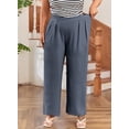 thumbnail image 5 of SHEWIN Womens Plus Size Pants Wide Leg Palazzo Pants Elasticized Back Waist Pleated Casual Work Trouser with Pockets 1X-5X, 5 of 10