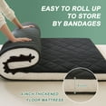 thumbnail image 4 of NAIZEA Japanese Floor Mattress, Extra Thick Memory Foam Futon Mattress, Foldable Roll Up Sleeping Pad with Bandage and Storage Bag, Queen, Black, 4 of 10
