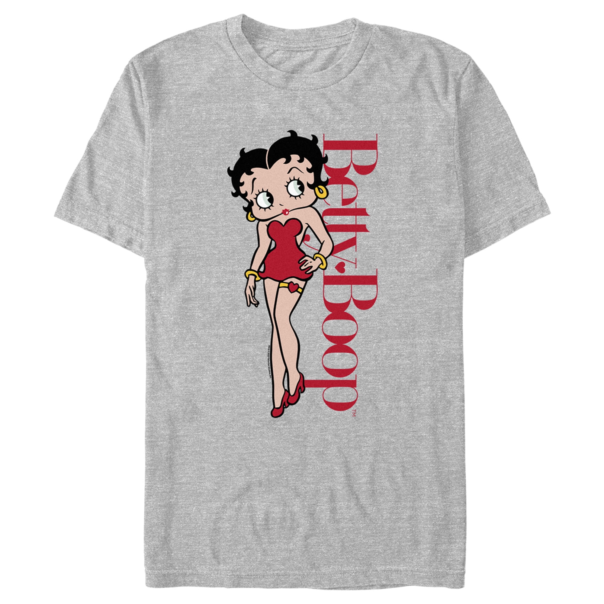 Men's Betty Boop Classic White Dress Betty Graphic Tee Athletic