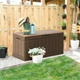 thumbnail image 7 of Brown Waterproof 85 Gallon Deck Box: Large Outdoor Resin Storage Container, Lockable Patio Bench, 7 of 7