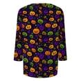 thumbnail image 5 of Halloween 3/4 Sleeve V Neck Shirt for Women Funny Halloween Graphic Tee Fall Winter Loose Fit Tops, 5 of 5