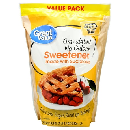 Great Value Granulated Sweetener with Sucralose, No Calorie, 19.4 oz