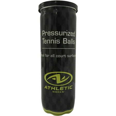 (48 Pack) Athletic Works Pressurized Tennis Balls, 1 Can, 3 (Best Pressureless Tennis Balls For Ball Machine)
