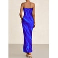 thumbnail image 2 of Vestido largo PRETTYGARDEN para mujer, ajustado sin tirantes, azul L, 2 of 9