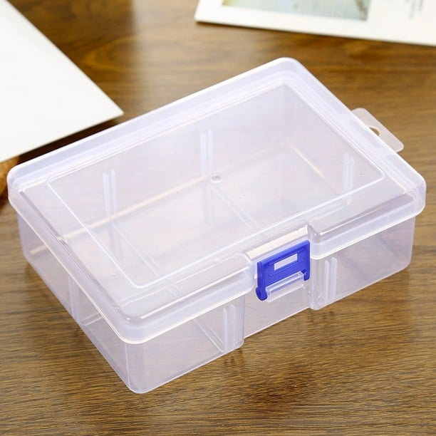 Allume Rectangle Mini Storage Containers Box With Hinged Lid For Accessories, Crafts, Learning Supplies, Screws, Drills, Battery 16.5cm*12cm*5.8cm Whi