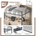 thumbnail image 3 of Eastvita Twin Size Heavy - Duty Metal Loft Bed Frame in Matte Grey Features Arched Guardrail/Safety Ladder//Space - Saving Design/No Box Spring Needed, 3 of 7