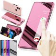 thumbnail image 3 of For Huawei P30 Lite P30 Pro Case Clear View Mirror Phone Case For Huawei Mate 30 Pro Lite Flip Magnetic Leather Stand Back Cover rose gold For P30 Pro, 3 of 6