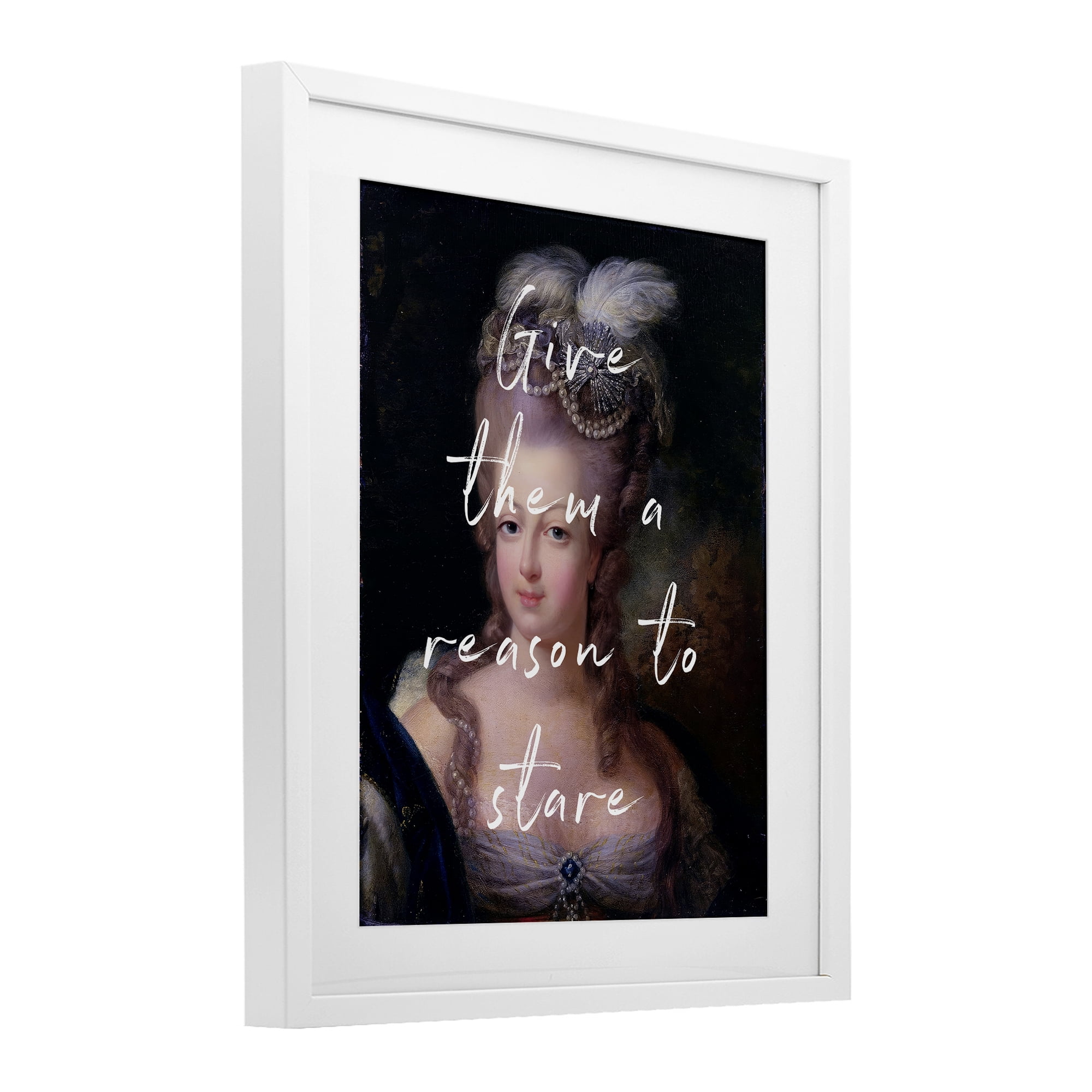 Stupell Industries Give Them A Reason To Stare White Framed Print Under Glass, design by Tina LeCour