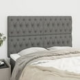 thumbnail image 4 of vidaXL Headboards 2 pcs Dark Gray 39.4"x2.8"x30.7"/34.6" Fabric, 4 of 67