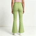 thumbnail image 4 of OGLCCG Girls Flare Pants School Uniform Pants for Girls Kids Twill Bell Bottoms with Pockets,Back To School,Size 13,Green, 4 of 6
