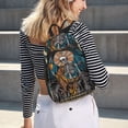 thumbnail image 5 of Disketp Coffee-Drinking Skull Mochila de Lona Estampada, Mochila Escolar de Viaje Ligera para Estudiantes y Portátil-Medium, 5 of 5