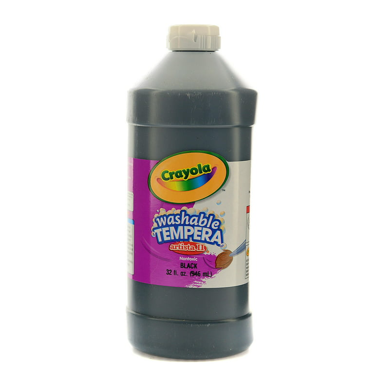 Crayola Artista II Quart Black Non Toxic Washable Tempera Paint 32