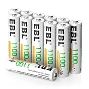EBL 12-Pack AAA Rechargeable Batteries 1.2V 1100mAh Ni-MH Triple A Batteries