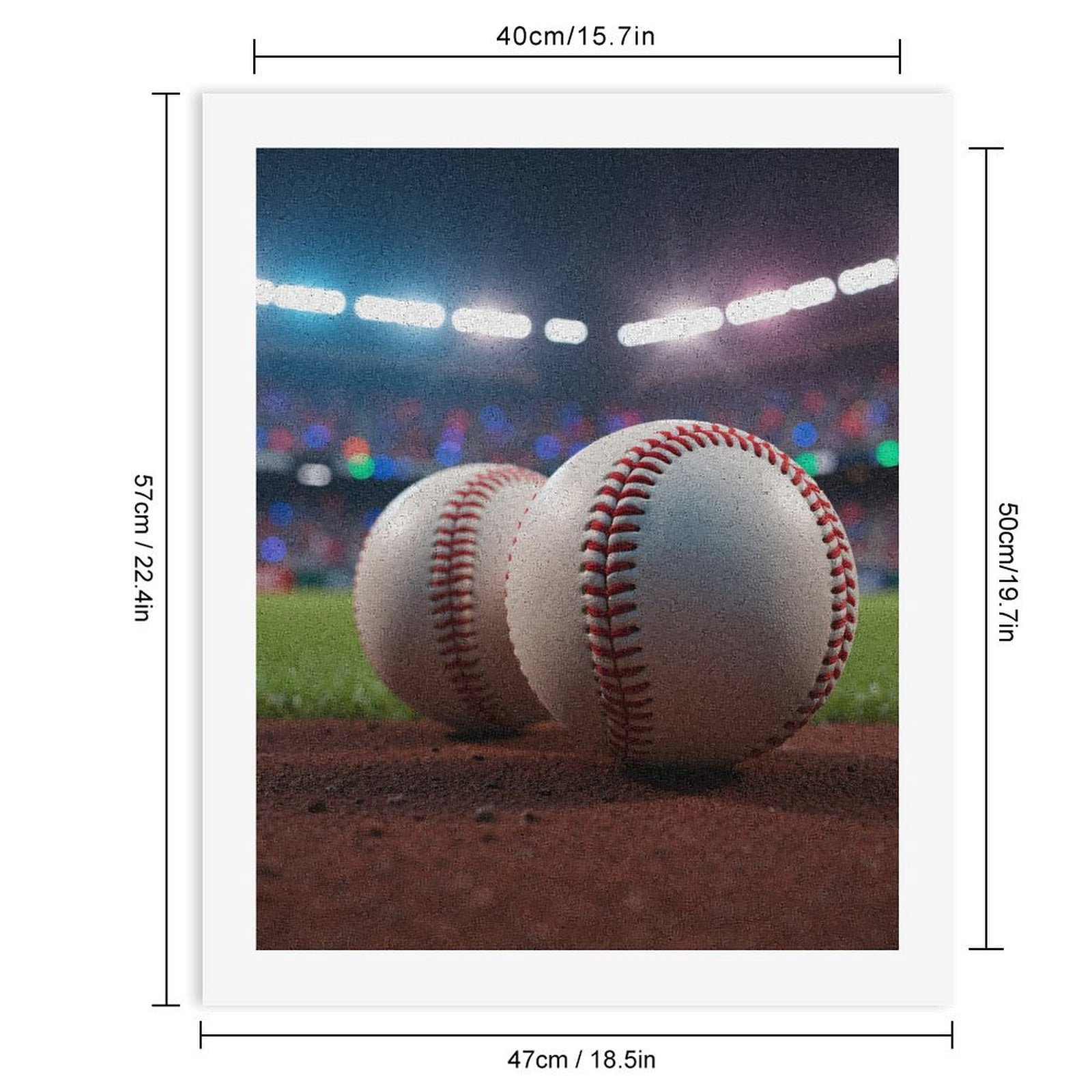 Paint by Numbers Kit for Adults, Baseball Field Game Night Paint by Numbers, Easy Paint by Numbers Kit for Adults Beginner, DIY Adult Paint by Number Kits on Canvas, Home Decor