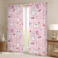 thumbnail image 2 of Manfei White Lovely Rabbit Blackout Curtains Set of 2 (52x84 Each),Cartoon Zoo Animal Window Curtains,Cute Flower Colorful Rainbow Curtains and Drapes For Girl,Luxury Bedroom Decor, 2 of 6