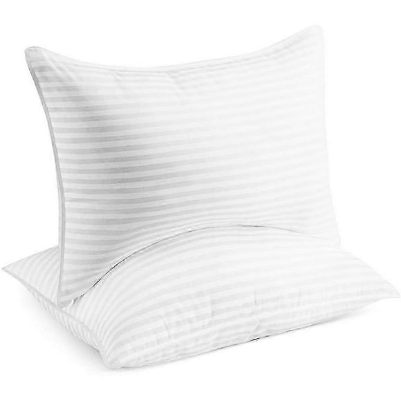 Bed Pillows Standard / Queen Size Set of 2 - Down Alternative Bedding Gel Cooling Pillow for Back, Stomach or Side Sleepers