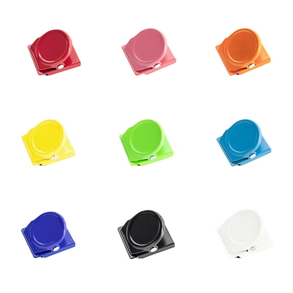 Multifunctional Colored Magnetic Memo File Clamp Paper Clips 12 Sheets Capacity for Refrigerator Whiteboard Wall Door
