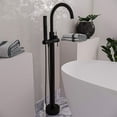 thumbnail image 3 of Westbrass Floor Mount Freestanding Bathtub Filler Faucet with Handheld Shower, Matte Black, 3 of 15