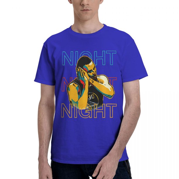 Camisetas para hombre y mujer, Steph Night Night Curry, informales, de algodón, de manga corta, con cuello redondo, estampadas