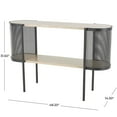 thumbnail image 3 of DecMode 48" x 32" Light Brown Wooden Oval Two-Toned Console Table with Mesh Side Panels and Brown Wood Tabletop, 1-Piece, 3 of 9