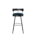thumbnail image 2 of Amisco Monza 26 In. Swivel Counter Stool - Dark Blue Velvet / Black Metal, 2 of 7