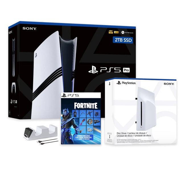 PlayStation 5 Pro 2TB SSD Console with Disc Drive, Wireless Controller and Charger, Fortnite Cobalt Star - CFI-7019 PS5 Pro
