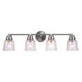 thumbnail image 4 of Aspen Creative 62290, 4 Light Vanity Fixture, 29-1/4" W x 8-5/8" H x 6" E, Brushed Nickel Finish, Clear Seeded Glass, Bulb Not Included, 4 of 6