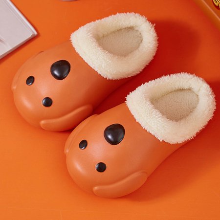 

Ladies Couple Cotton Mop Cute Cartoon Animal Slippers Plus Velvet Thick Bottom Water Proof Cotton Slippers B 7