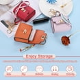 thumbnail image 4 of Mini Backpack Keychain, Cute Coin Purse Keychain PU Leather Backpack Purse Key Chain, Beige, 4 of 7