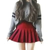CIYCuIT Women Girls Short High Waist Pleated Skater A-line Tennis School Uniform Mini Skirt