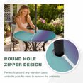 thumbnail image 4 of Round Outdoor Tablecloth with Umbrella Hole and Zipper, Teal Purple Ombre Tablecloth with Elastic Waterproof, Modern Art Abstract Aesthetics Patio Table Covers for 55" - 60" Picnic Pool Tables, 4 of 9