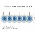 thumbnail image 2 of Set de 6 Sets de Table Ronds Bleu Paon, Sets de Table Adaptés aux Fêtes, Réunions de Famille et Utilisation Quotidienne, 36cm, 2 of 5