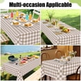 thumbnail image 3 of Greenpod 6PCS Rectangle Table Cloth, Waterproof Vinyl Tablecloths , Wipeable Buffalo Plaid Table Cover for Dining, Indoor and Outdoor (Khaki & White, 54"x108"), 3 of 7