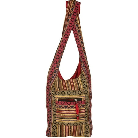 Tribe Azure Red Hobo Messenger Shoulder Bag Large Roomy School Sling Travel Camping Beach Cross body