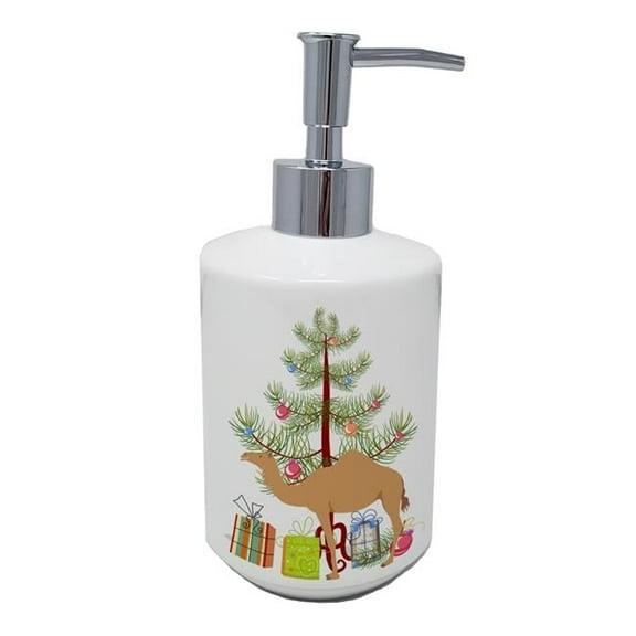 7 x 3.5 in. Unisex Arabian Camel Dromedary Christmas Ceramic Soap Dispenser, Teal