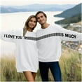 thumbnail image 2 of Matching Sweatshirts for Couples I Love You This Much Pullover Cute Message Matching Couples Outfits Oversized Long Sleeve Graphic Shirt, 2 of 8