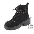 thumbnail image 5 of WAVSUF Women's Combat Ankle Boots Soft Sole Lace Up Wide Width Fall Warm Platform Boots Black 7, 5 of 8