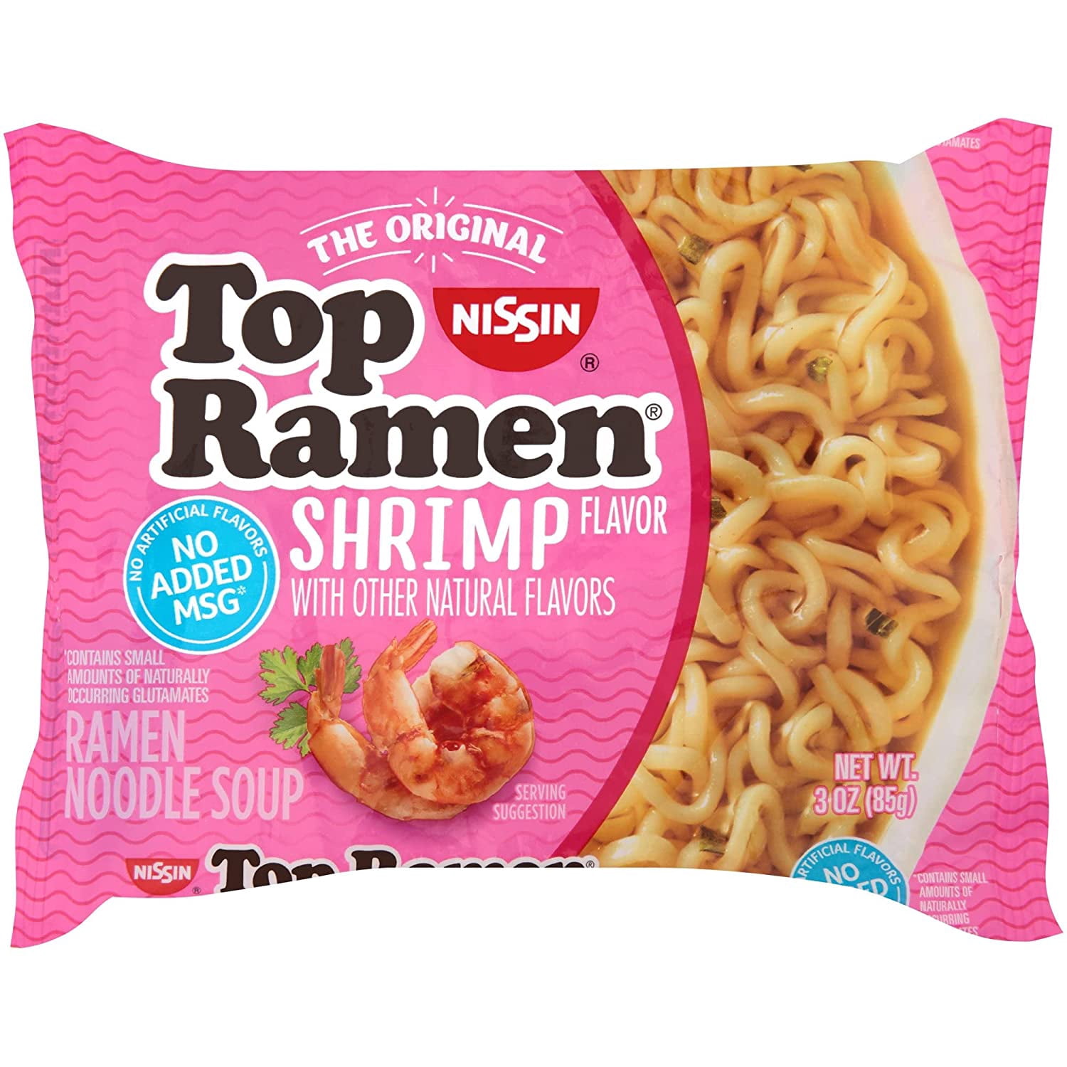 Nissin Top Ramen Noodle Soup, Shrimp Flavor, 3 Ounce Quantity of 24