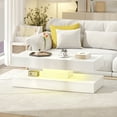 thumbnail image 2 of HOMCOM Marble-Effect Coffee Table with LED Light, Center Table, White, 2 of 10