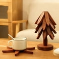 thumbnail image 6 of Natural Wooden Tree Trivet Set for Hot Dishes, Christmas Tree Coasters for Kitchen, Set of 4, Eco-Friendly Wooden Trivets, Heat-Resistant Holiday Decor, Stylish Dining Table Accessories (Beige), 6 of 10