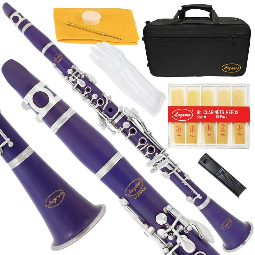 Lazarro 150PR BFlat Bb PurpleSilver Keys with Case, 11