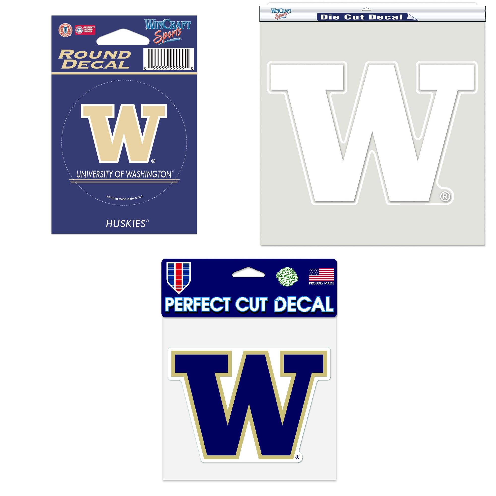 Washington Huskies Official NCAA Round Round Automotive Car Decal 3x3